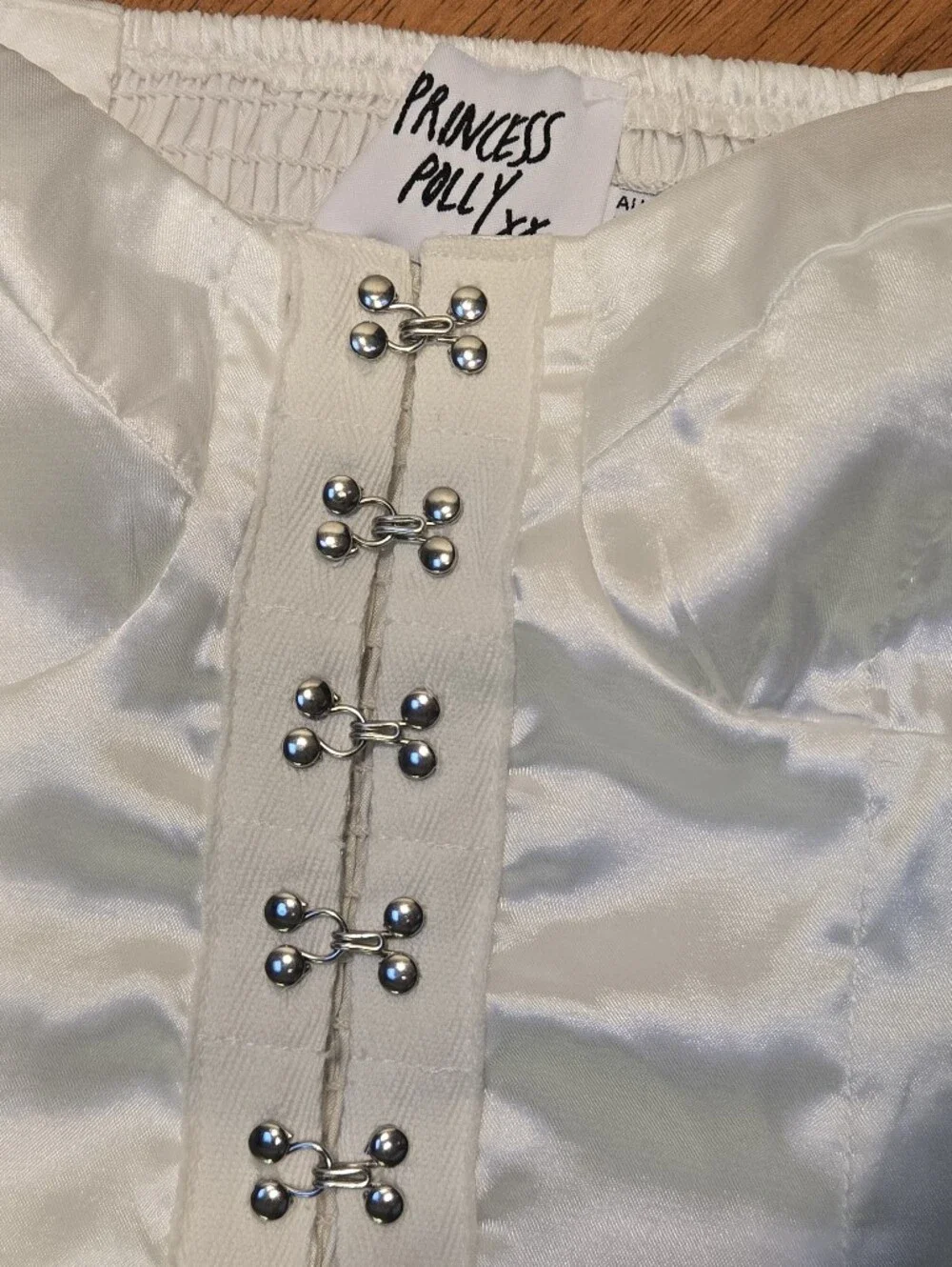Princess Polly Satin Corset Crop Top Coquette Babydoll Fairy Milkmaid Boho 2 - Picture 5 of 7